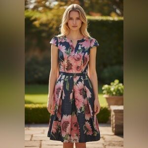 Mod ClothWomen's "Personal Boldness" Fit & Flare Dress Floral Print Size 2 EUC